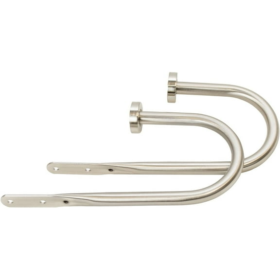 MERIVILLE Set of 2 Decorative Satin Nickel End Cap Window Curtain Holdbacks for Draperies