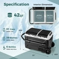 thumbnail image 3 of Costway Dual Zone 12V Car Refrigerator 42QT Portable Compressor Fridge Freezer (-4℉~68℉) Black, 3 of 10