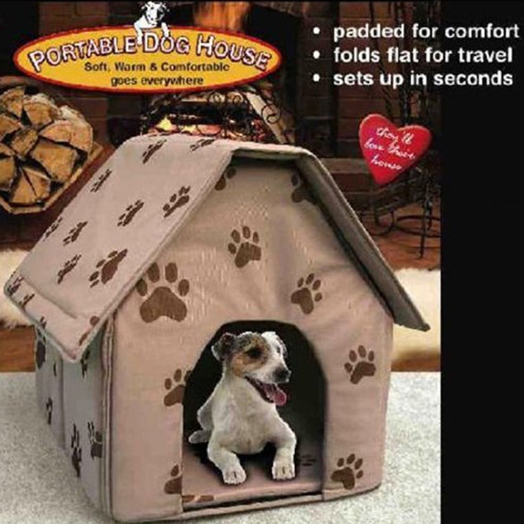 Foldable Dog House Pet Bed Tent Cat Kennel Indoor Portable Travel Puppy Mat Cave 