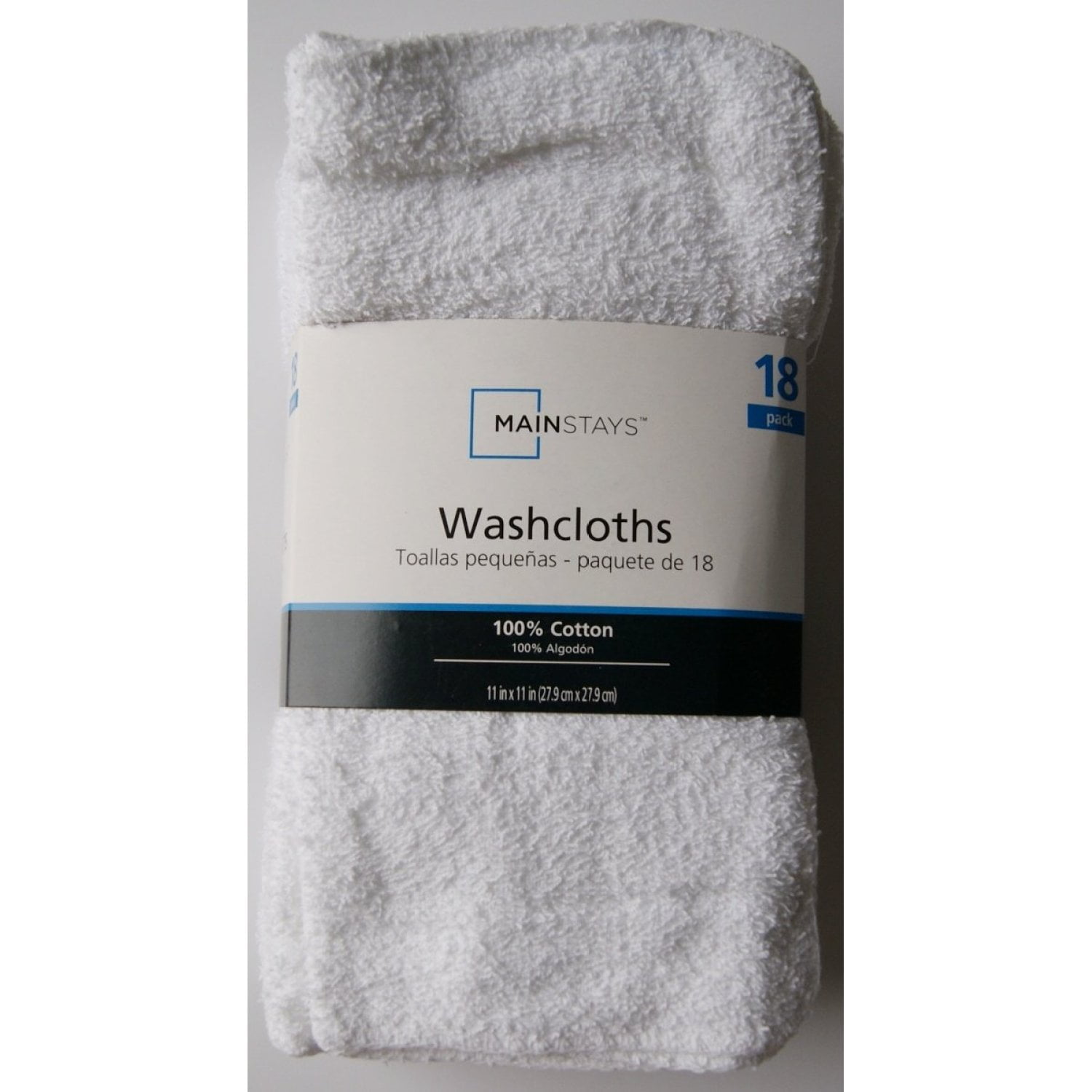 White Cotton Washcloth Pack 18 Count