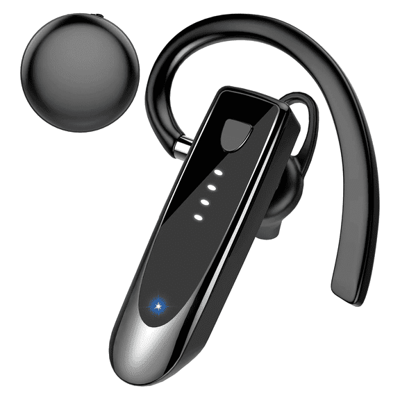 Bluetooth Headset V5.4, Single-Ear Wireless Earpiece with ENC Noise Canceling Mic, 20Hrs Call Time Handsfree Earpiece, 180 Hrs Standby Time Headphones for iOS Android /Office/Drivin