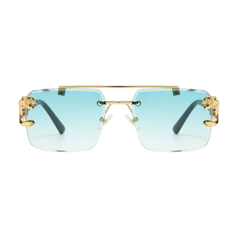 Segolike Rectangle Frameless Glasses Rimless Sunglasses Modern Summer Cut Edge Sunglasses Polarized Sunglasses for Running Fishing, adult Unisex, Size