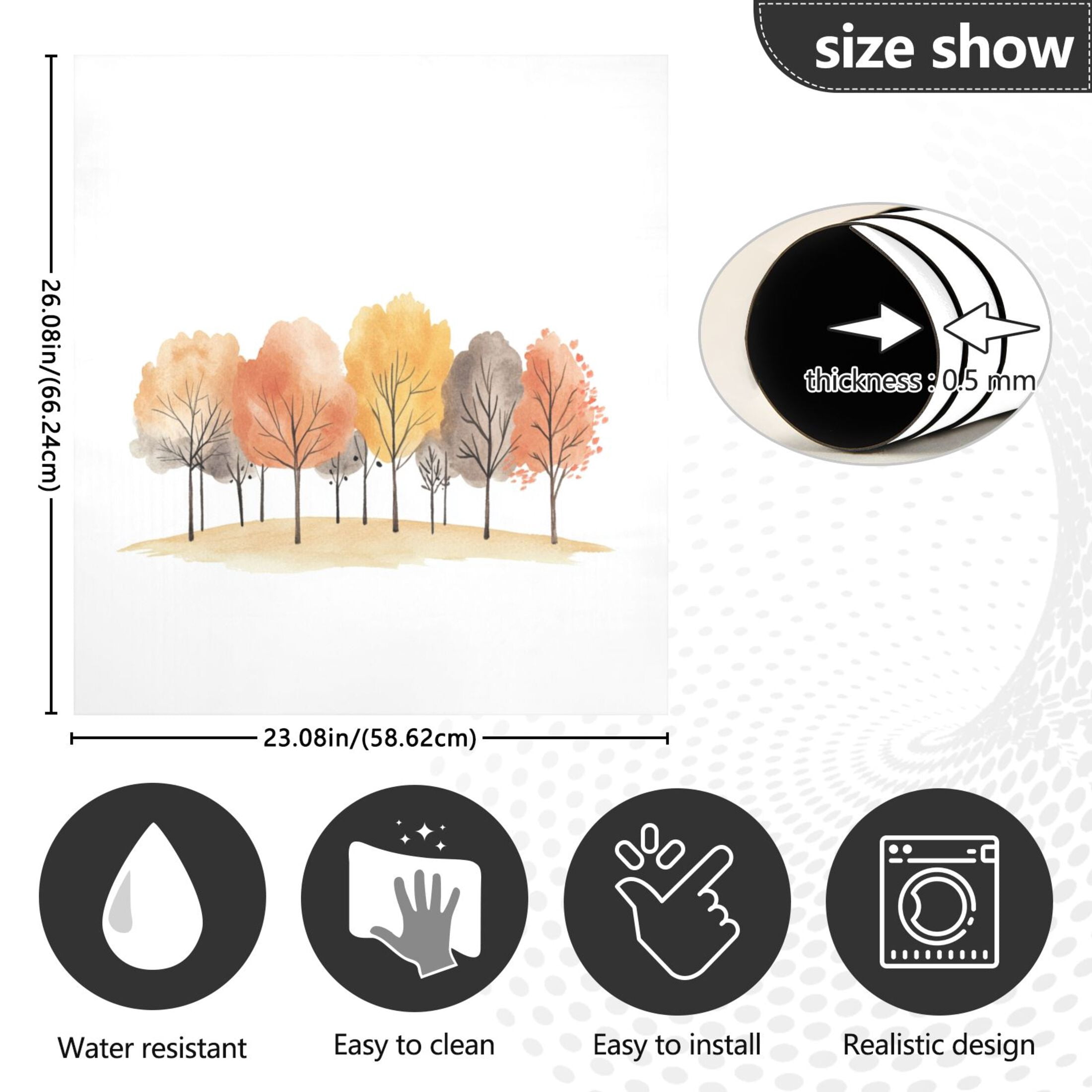 Dishwasher Magnetic Sticker 23x26 Inch Refrigerator Magnetic Sticker Washing Machine Magnetic Sticker Kitchen Panel Magnetic Sticker Home Decor Beautiful Orange Trees