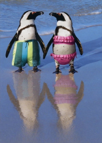 Avanti Press Penguins Holding Hands Funny Anniversary Card