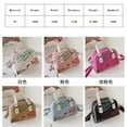 thumbnail image 2 of Colour Printing Crossbody Bag for Women,Leather Quilted Checkered Top Handle Canvas Tote Crossbody Bags Satchel Handbag Boston Barrel Bags, 2 of 10