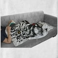 thumbnail image 6 of Tiger Soft Flannel Fleece Throw Blanket, Angry Feline with Black and White Pattern Realistic Eyes Hunting Surviving, Cozy Plush for Indoor and Outdoor Use, 50" x 60", Black Red Yellow, by Ambesonne, 6 of 6