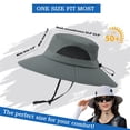 thumbnail image 3 of AYAMAYA Sun Hats for Men Women, UPF 50+ Waterproof Breathable Bucket Hat with Wide Brim for Fishing, Hiking, Camping (Gray), 3 of 8