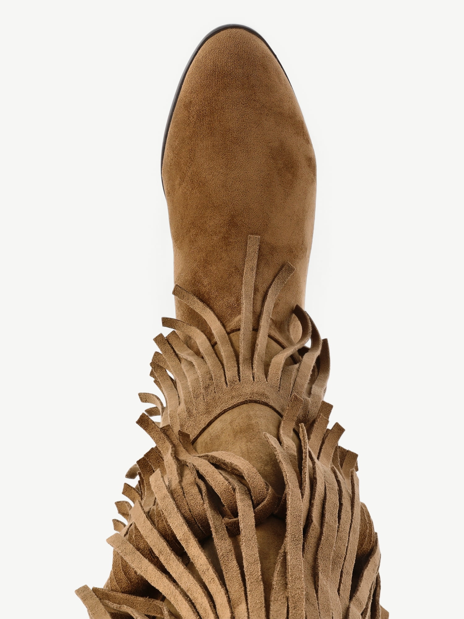 No Boundaries Tall Faux Suede Fringe Boots, Women's