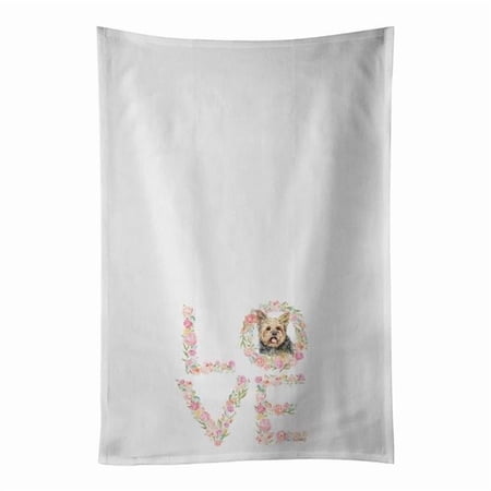 Carolines Treasures WDK4641WTKT 28 x 19 in. Unisex Yorkshire Terrier Yorkie No.3 Love White Dish Towels Kitchen Towel - Set of 2