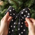 thumbnail image 4 of Black and White Polka Dot Ribbon with Classic Spotted Design, 1 Roll, Black and White, for Gift Wrapping and Holiday Crafting, Decorative Ribbon, 4 of 5