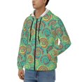 thumbnail image 2 of JUNZAN Colourful Tie Dye Print Men's Zip Up Hoodie Athletic Hoodies Long Sleeve Hooded Sweatshirts With Pockets (S-3XL), 2 of 6
