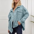 thumbnail image 5 of Towmus Casual Denim Jacket for Women Oversized Button Down Collared Long Sleeve Shirts Lightweight 2025 Fall Jackets, 5 of 9