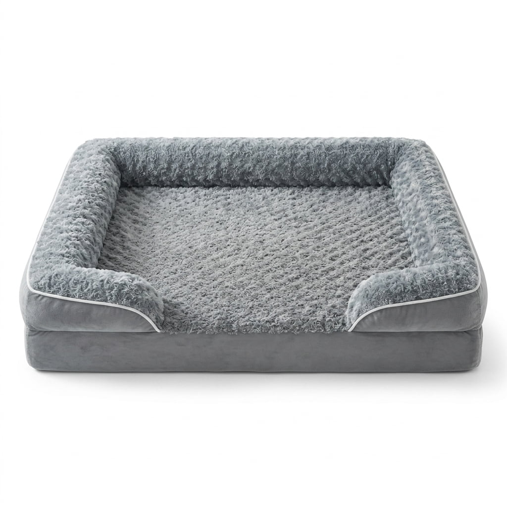Extra-Large Dog Bed - Washable Giant Dog and Cat Bed, Comfortable Pet Sofa with Removable, Washable Cover, Non-Slip Bottom, Gray