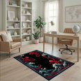 thumbnail image 2 of ODIKA 4'x6' Ultra-Soft Area Rug, Rum Octopus Doormat Horror Nautical Distressed Ocean Wave Border None Washable, Bare feet friendly, Silk-Touch for Bedroom Home office, 2 of 7