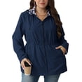 thumbnail image 4 of Giolshon Women's Plus Size Reversible Floral Print Hooded Casual Lightweight Windbreaker Outerwear, 4 of 4