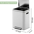 thumbnail image 3 of 10.6 Gal (2 × 20 L) Dual Trash Can with Recycle Bin, Stainless Steel Garbage Can with Soft-Close Lid, Odor-Proof and Fingerprint Resistant, for Kitchen Home Office, 3 of 8