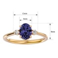 thumbnail image 5 of SuperJeweler 1 1/2 Carat Oval Shape Tanzanite and Two Diamond Ring In 14 Karat Yellow Gold For Women, 5 of 6