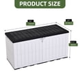 thumbnail image 2 of Dextrus Coffre de Terrasse en Résine de 134 Gallons, Grand, Noir et Blanc Grisâtre, Coffre de Rangement Extérieur Imperméable, Contenant de Patio Verrouillable avec Banc pour 2 Personnes pour Coussins, Outils de Jardin et Accessoires de Piscine, 2 of 7