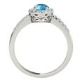 thumbnail image 3 of Mauli Jewels Rings for Women 2.45 Carat Diamond and Oval Shaped Blue Topaz Ring 4-prong 10K White Gold, 3 of 6