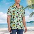 thumbnail image 3 of Susaid Green Cute Avocado Print Short Sleeve Shirts Button Down Casual Shirts Summer Beach Aloha Button Down Short Sleeve for Men ,Medium, 3 of 7