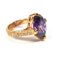 thumbnail image 5 of Stunning Purple Cubic Zirconia Solitaire Ring, 14ct Round Cut Statement Ring Size 10 Jewelry Ring Gold, 5 of 6