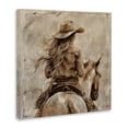 thumbnail image 2 of Stupell Industries Modern Windblown Cowgirl on Horseback Canvas Art, 24 x 24, by Marta Wiley, 2 of 8