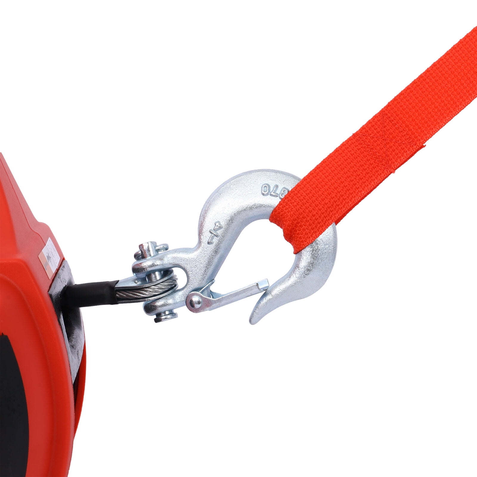, Drill Winch Hoist Portable Drill Winch of 750 LB Capacity with 40 Feet Steel Wire Drill Winch for Lifting & Dragging, Red ,Abs ,