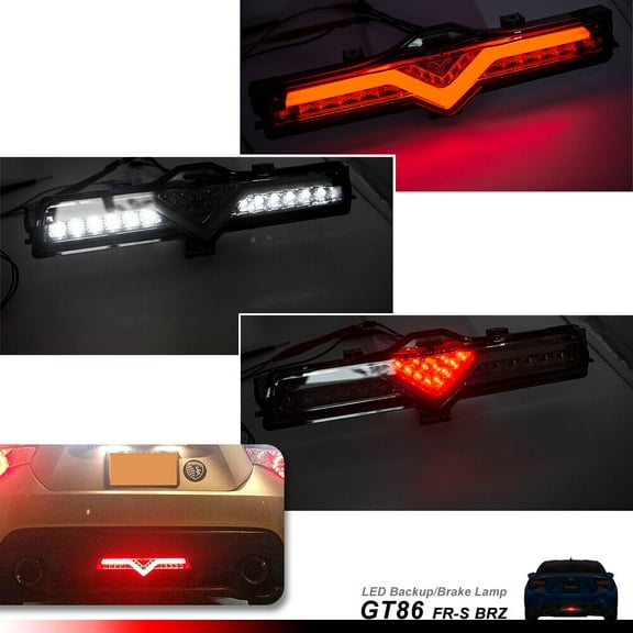 Smoked LED Rear Fog Light 4th Reverse Brake Lamp for Toyota GT86 for Subaru BRZ FRS