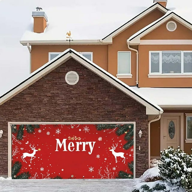 Fondo de poliéster, decoraciones navideñas, decoraciones para fiestas navideñas, pegatinas para puertas de garaje, pancartas navideñas para jardín, telas colgantes, decoración para fiestas, fondos, de