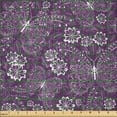 thumbnail image 2 of Ambesonne Plum Fabric by the Yard Microfiber, Vintage Style Flowers, 5 Yards, White Plum, 2 of 2