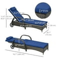 thumbnail image 3 of Outsunny Rattan Chaise Lounge Chair with Headrest and Adjustable Backrest, 3 of 6