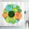 thumbnail image 1 of Vegetable Shower Curtain, Organic Healthy Food Fruits Doodle Pattern Vegan Group Paleo Diet Illustration, Fabric Bathroom Set with Hooks, 69W X 70L Inches, Multicolor, by Ambesonne, 1 of 3