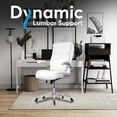 thumbnail image 7 of Oline ErgoAce Ergonomic Executive Office Chair, Rolling Home Desk PU Leather Gaming Computer Chair with Adjustable Armrests, Lumbar Support, Blade Wheels (White), 7 of 7