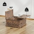 thumbnail image 3 of Lift Top Coffee Table, 35"x35" Wood Square Dining Center Table with Storage and Large Hidden Space for Living Room, Vintage Brown, 3 of 5