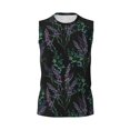 thumbnail image 6 of Lsque Lavender Flowers Print Men's Cotton Blend Sleeveless Muscle Shirts (S-3XL)- Moisture Wicking, Odor Protection, UPF 30+,X-Large, 6 of 8