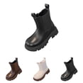 thumbnail image 4 of NOKIO Bottes de Randonnée en Cuir pour Tout-Petites Filles pour l'Extérieur, Bottines à Fermeture Éclair Latérale Semelle Souple Chaussures Décontractées Confortables, Chaussures Légères à Traction Antidérapante, 4 of 8