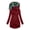 Wine Red, variant on Joernso Women Coat Leaves Print Hooded Long Winter Jacket for Work