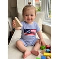 thumbnail image 5 of BemeyourBBs Newborn Baby Boy Girl 4th of July Outfit Summer Clothes Infant Baby Patriot Independent Day Clothes Waffled Stripes Romper Short Sleeve American Flag Embroidery Jumpsuit Bodysuit Playsuit, 5 of 9