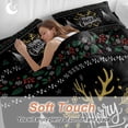 thumbnail image 4 of Merry Christmas Bedding Duvet Cover Set Full Size 4 Pieces Snowflakes Antlers Flower Winter Black Bedding Set with Zipper Closure, 1 Comforter Cover 86x86 Inches 1 Flat Sheet & 2 Pillow Cases, 4 of 7
