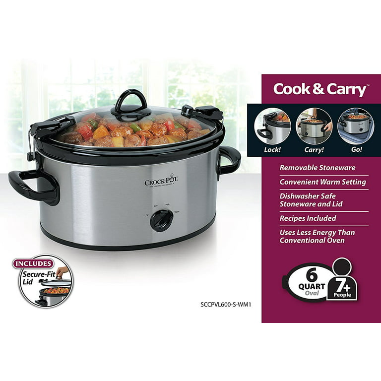 Crock-Pot 6-Quart Stainless Steel Oval Slow Cooker in the Slow