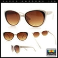 thumbnail image 2 of Women Chic Mod Oversized Cat Eye Designer Fashion Sunglasses Ivory - Brown, 2 of 7