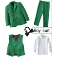 thumbnail image 2 of Boys Formal Suit Set Slim Fit Boy Suit Wedding Suit Ring Bearer Suit Green Adjustable Waist 7Years, 2 of 5
