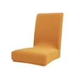 thumbnail image 2 of Dining Chair Cover Stretch Fit | Leaf Pattern Polyester Slipcover Dark Blue, Yellow, Purple, Gold, Green | Washable Seat Protector for Home Restaurant Wedding Banquet Decor | 1 Piece, 2 of 6