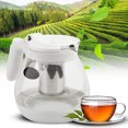 thumbnail image 2 of ZOUSSIQI Large Capacity Clear Glass Tea Pot with Stainless Steel Filter Tea Maker (White) JU316-130455, 2 of 9