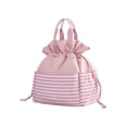 thumbnail image 2 of Bolsa de almuerzo para mujer | Lindo bolso de almuerzo con aislamiento de pana | Gran capacidad con cordón y múltiples bolsillos | Bolso nevera reutilizable | Rosa | 11,81 x 6,69 x 11,02 pulgadas, 2 of 6