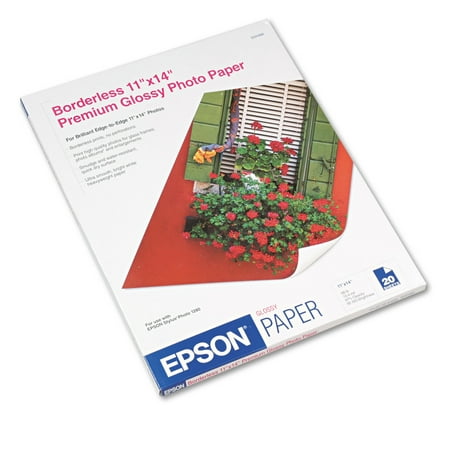 11x14 Borderless Matte Heavyweight Paper - Epson Premium Photo Paper, 68 lbs., High-Gloss, 11 x 14, 20 Sheets/Pack -EPSS041466