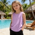 thumbnail image 5 of fatyb Cotton Linen Tank Tops for Boys Girls Summer Sleeveless Lightweight Plain Kids Casual Beach Shirts, 5 of 7