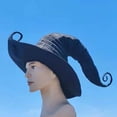 thumbnail image 4 of Certgust Witch Hat for Women Under $10 Womens Witch Hat Halloween Wide Brim with Layered Tulle Pearl Beads Ribbon Bow Costume Accessory Black, 4 of 7