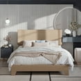 thumbnail image 2 of Amolife Queen Bed Frame, Fabric Platform Bed with Adjustable Headboard, No Box Spring Required, Beige, 2 of 6