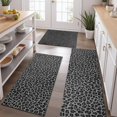 thumbnail image 2 of Black Leopard Print Kitchen Rugs Sets Of 3,Kitchen Runner Rugs Non Skid Washable,Decorative Kitchen Floor Mats for Kitchen,Sink,Laundry,17"x30"+ 17"x47" + 17"x59", 2 of 6